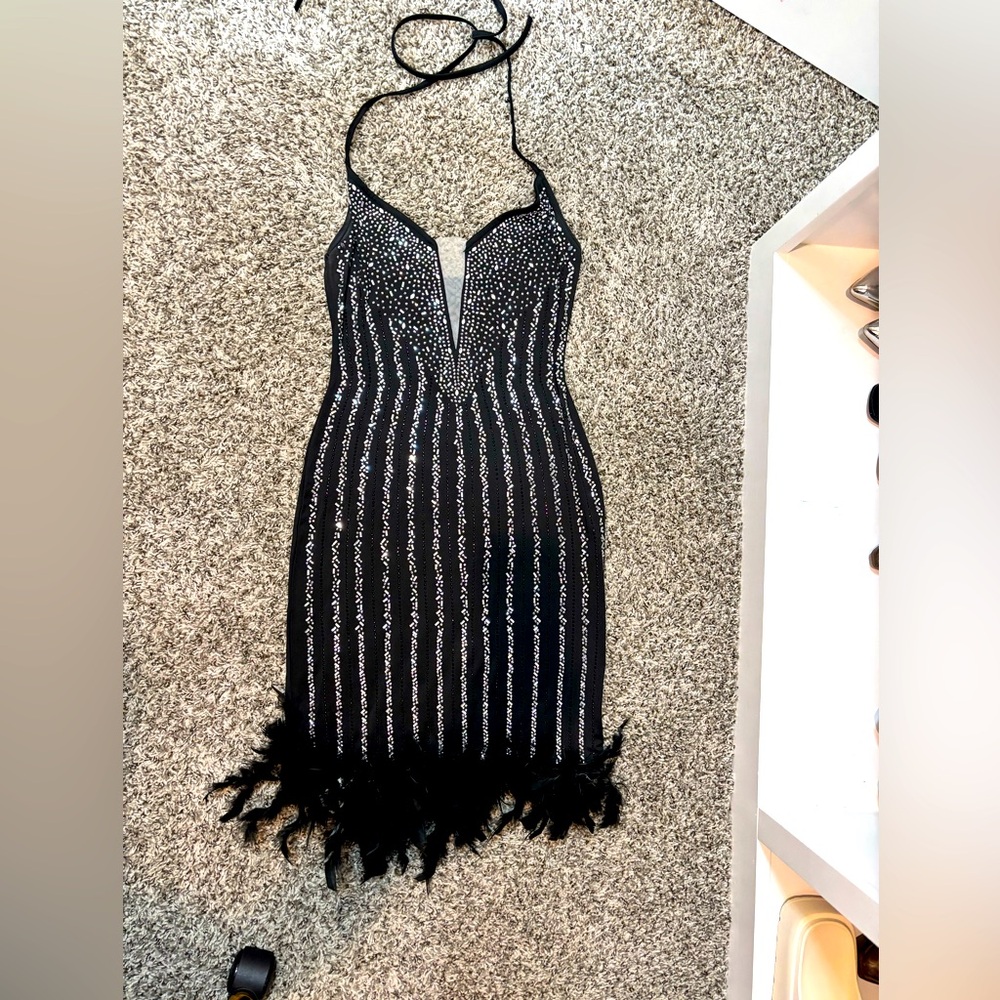 Elegant Black and Silver Women's Dress